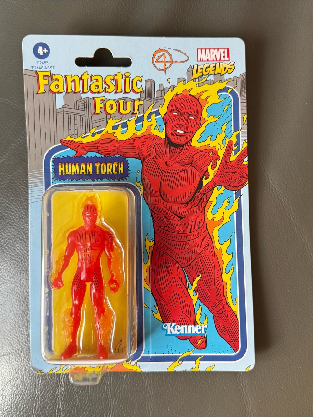 Marvel Human Torch Red & Yellow Retro Style Action Figure